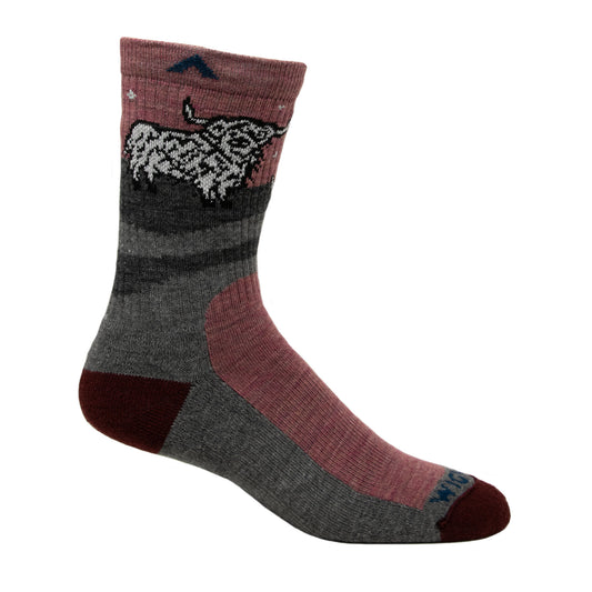 Highland Mid-Crew Lightweight Sock - Mauvewood heather left