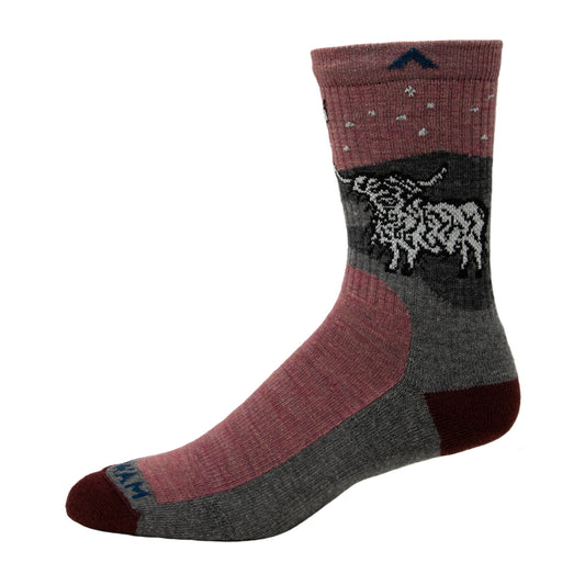Highland Mid-Crew Lightweight Sock - Mauvewood heather right
