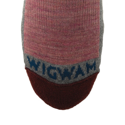 Highland Mid-Crew Lightweight Sock - Mauvewood heather toe - made in The USA Wigwam Socks