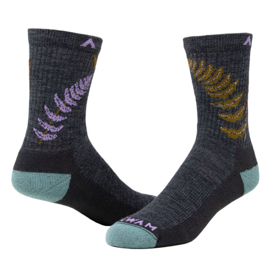 Fern Mid-Crew Lightweight Sock - Charcoal full product
