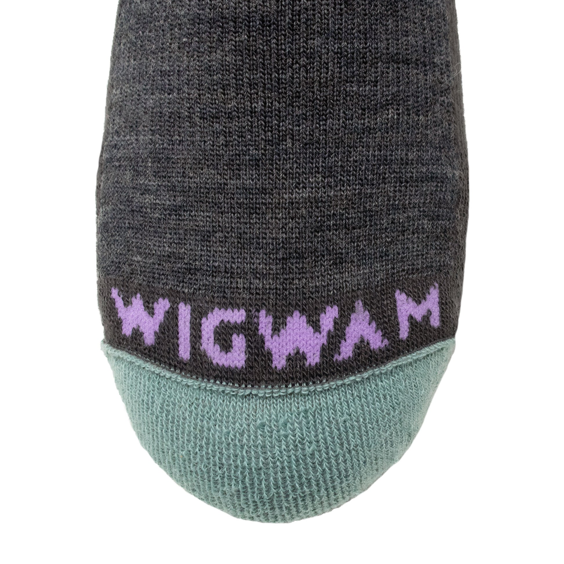 Fern Mid-Crew Lightweight Sock - Charcoal toe - made in The USA Wigwam Socks