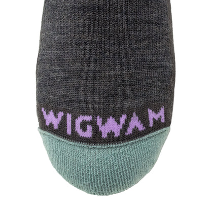 Fern Mid-Crew Lightweight Sock - Charcoal toe - made in The USA Wigwam Socks