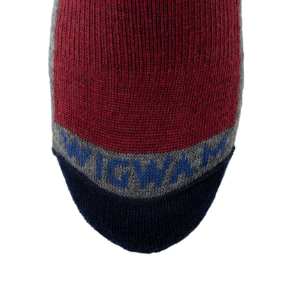 Campside Mid-Crew Lightweight Sock - Jester red toe - made in The USA Wigwam Socks