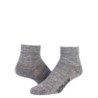 Stryation Quarter Lightweight Everyday Sock - Grey full product perspective - made in The USA Wigwam Socks