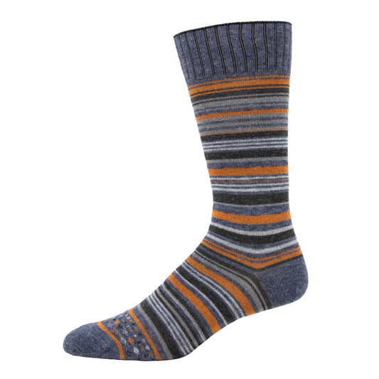 Inline Non-Cushioned Everyday Crew Sock - Grey side perspective