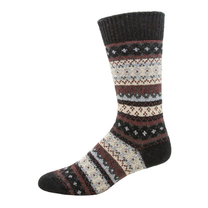 Fairisle Lightweight Crew Sock - Black side - made in The USA Wigwam Socks