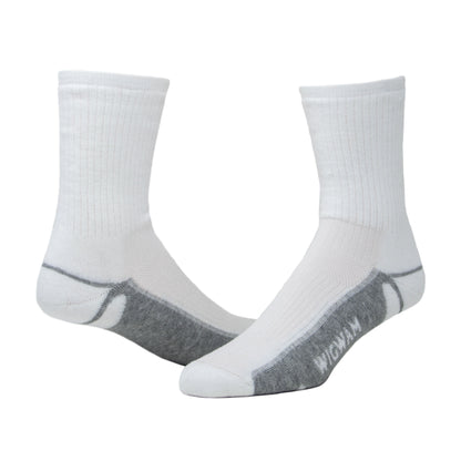 Thunder Mid-Crew Lightweight Sock - White full product - made in The USA Wigwam Socks