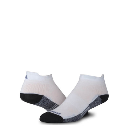 Attain Lightweight Low Athletic Sock with Tab Back - White - made in The USA Wigwam Socks
