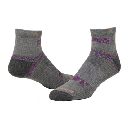 Ultra Cool-Lite Quarter Running Sock - Pewter full - made in The USA Wigwam Socks