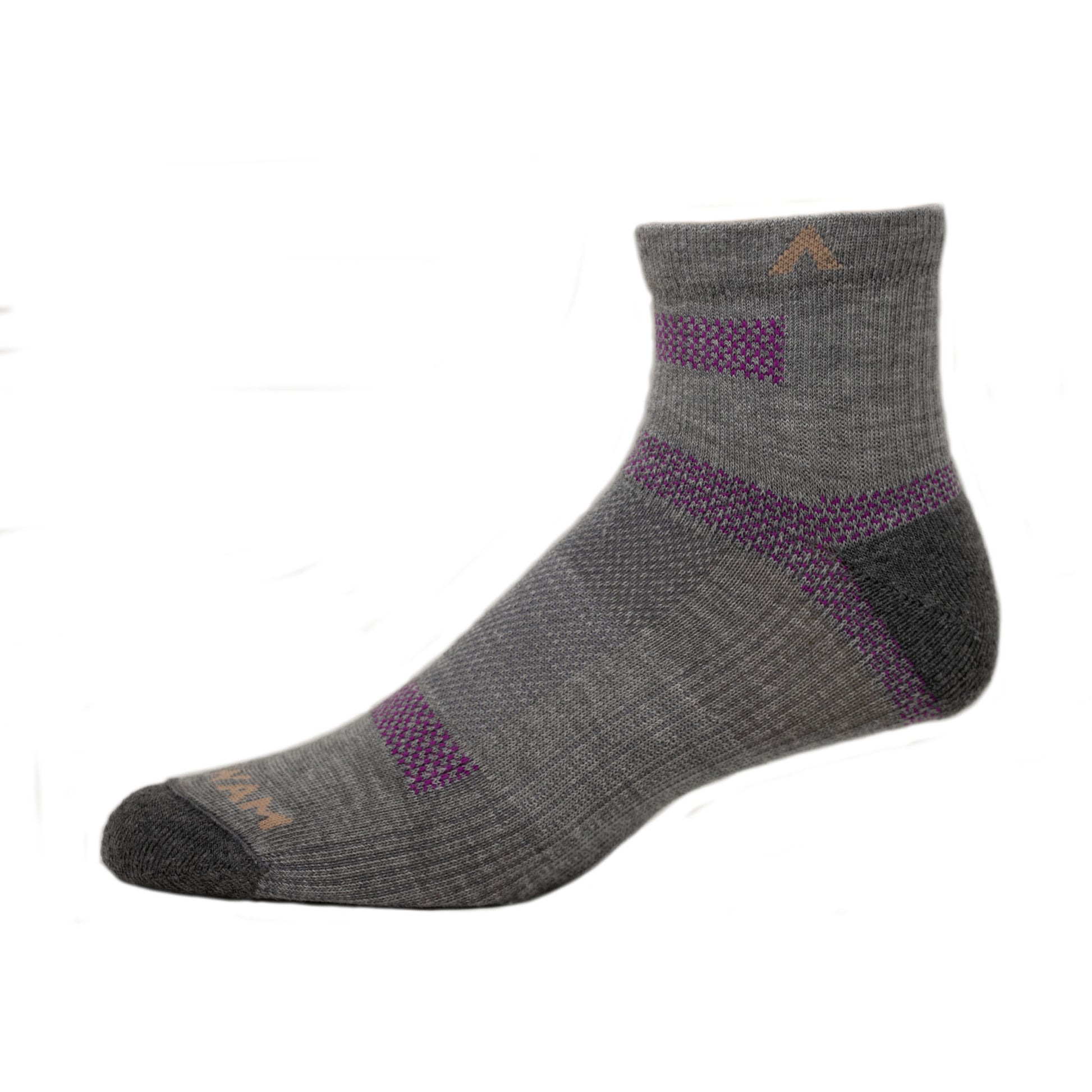 Ultra Cool-Lite Quarter Running Sock - Pewter side - made in The USA Wigwam Socks