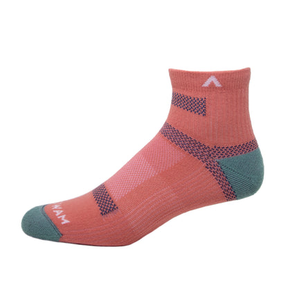 Ultra Cool-Lite Quarter Running Sock - Sugar coral side - made in The USA Wigwam Socks