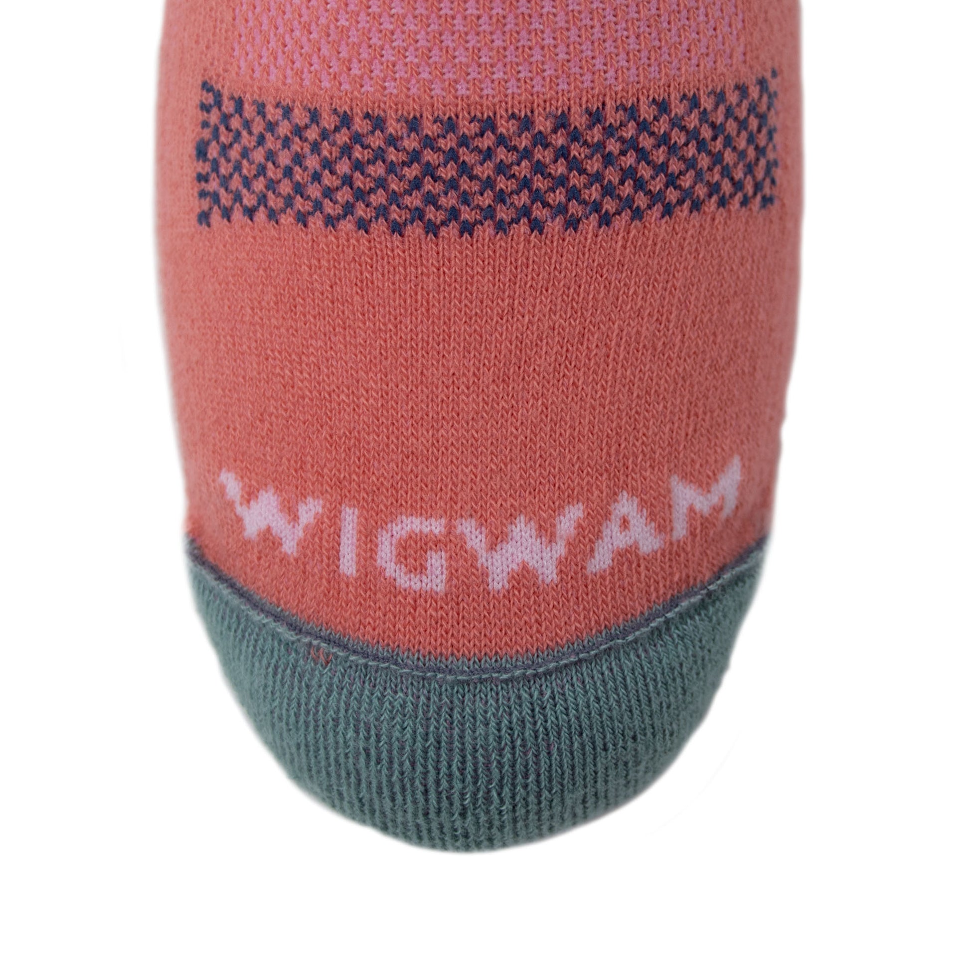 Ultra Cool-Lite Quarter Running Sock - Sugar coral toe - made in The USA Wigwam Socks