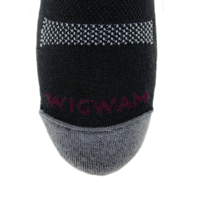 Ultra Cool-Lite Quarter Running Sock - Black toe - made in The USA Wigwam Socks