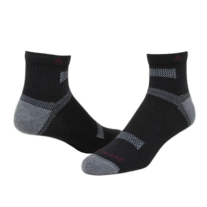 Ultra Cool-Lite Quarter Running Sock - Black full - made in The USA Wigwam Socks