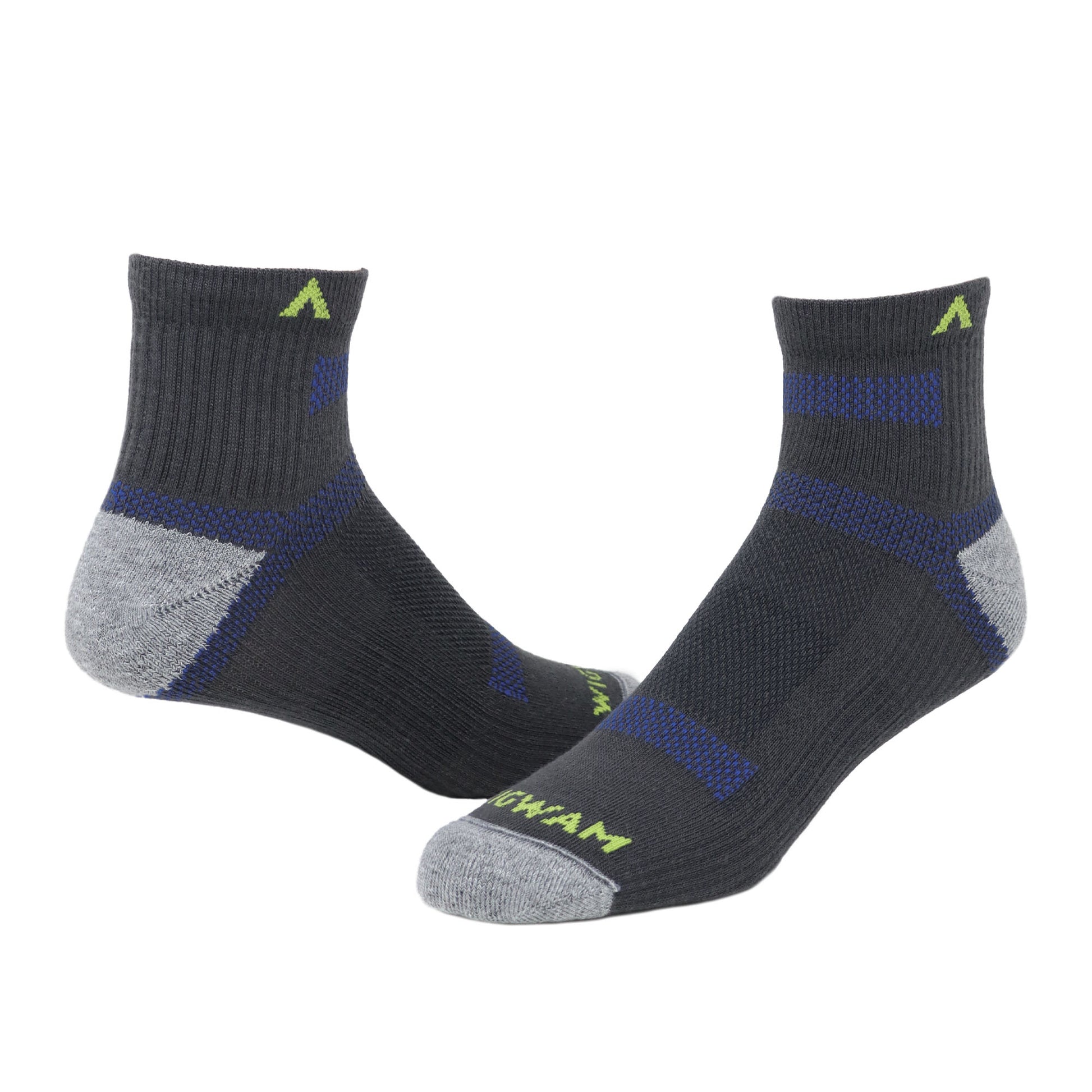 Ultra Cool-Lite Quarter Running Sock - Charcoal full - made in The USA Wigwam Socks