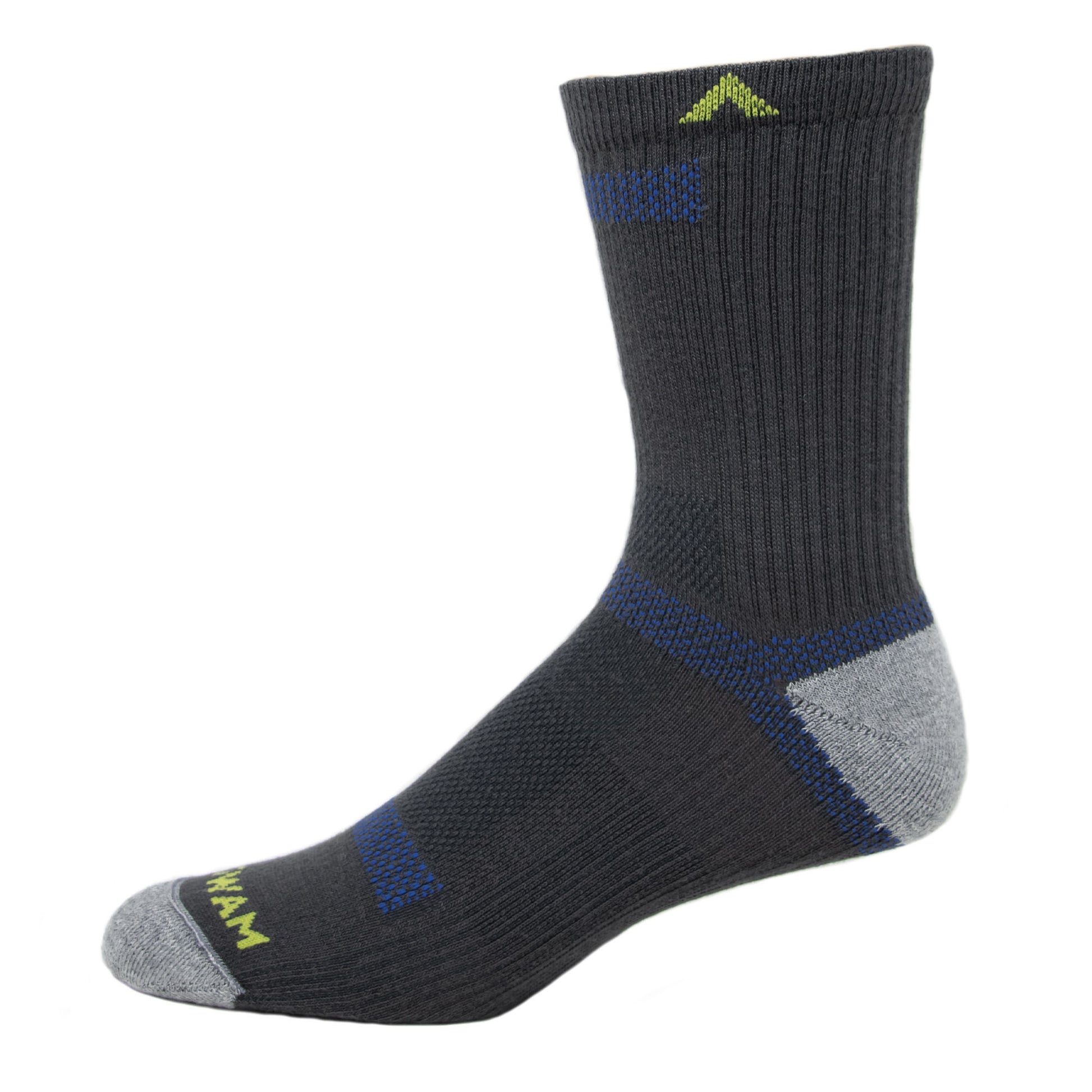 Ultra Cool-Lite Mid Crew Sock - Charcoal side - made in The USA Wigwam Socks