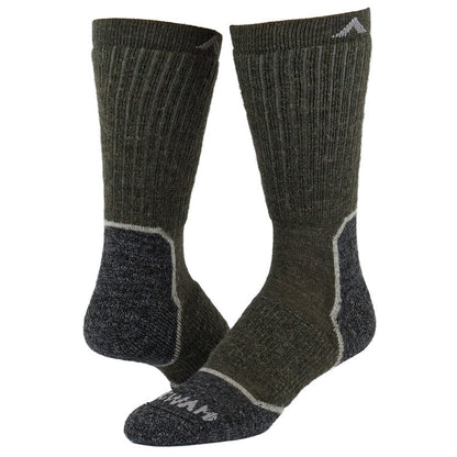 Merino Lite Hiker Midweight Crew Sock - Olive - made in The USA Wigwam Socks