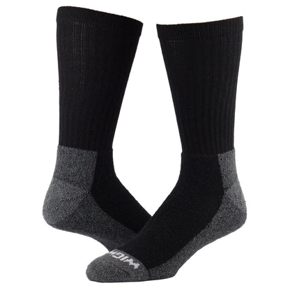 At Work Crew 3-Pack Cotton Socks - Black full product perspective - made in The USA Wigwam Socks