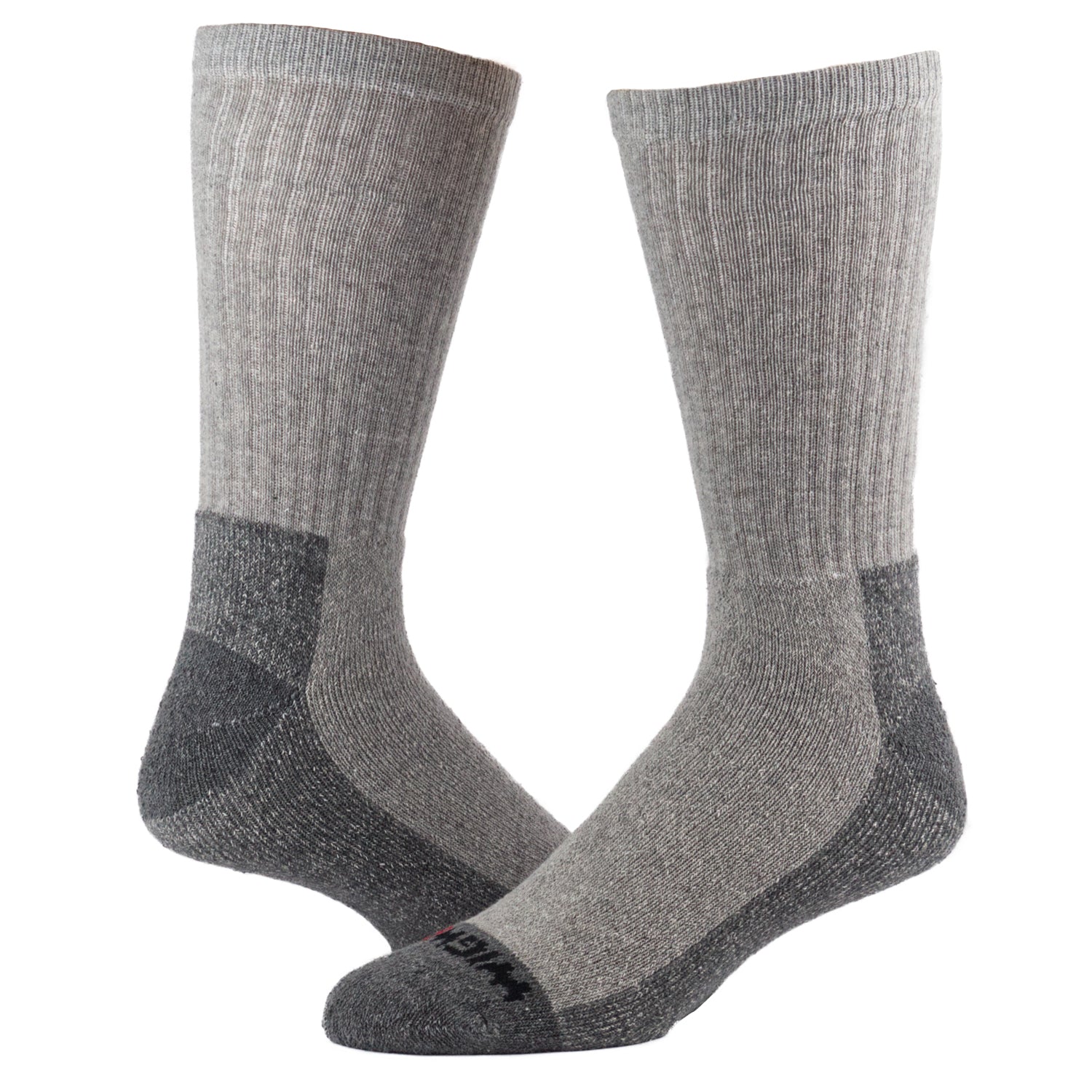 At Work Crew 3-Pack Cotton Socks - Grey full product perspective - made in The USA Wigwam Socks