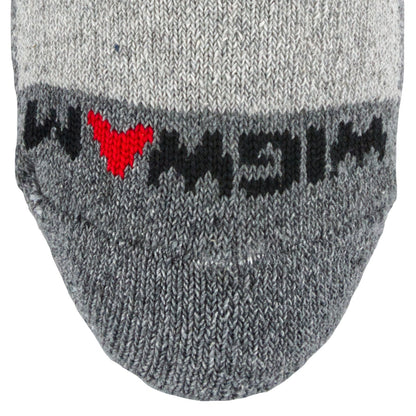 At Work Crew 3-Pack Cotton Socks - Grey toe perspective - made in The USA Wigwam Socks