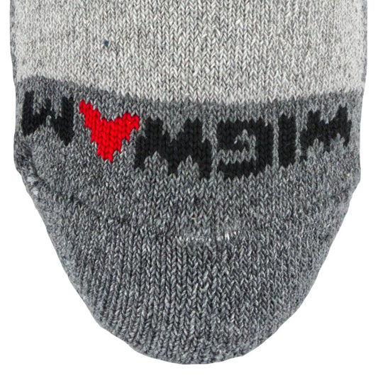 At Work Crew 3-Pack Cotton Socks - Grey toe perspective