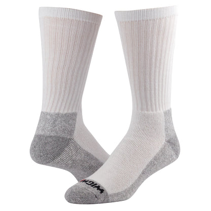 At Work Crew 3-Pack Cotton Socks - White/sweatshirt grey full product perspective - made in The USA Wigwam Socks