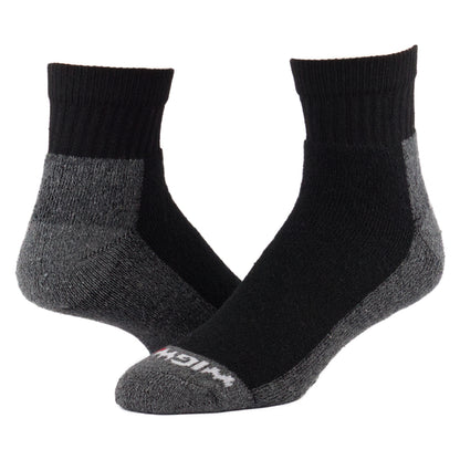 At Work Quarter 3-Pack Cotton Socks - Black - made in The USA Wigwam Socks