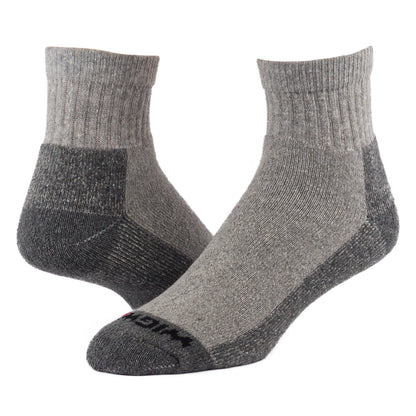 At Work Quarter 3-Pack Cotton Socks - Grey - made in The USA Wigwam Socks