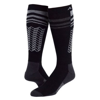 Snow Quest Over-The-Calf Ultra-Lightweight Sock - Black full product perspective - made in The USA Wigwam Socks