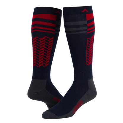 Snow Quest Over-The-Calf Ultra-Lightweight Sock - Navy II full product perspective - made in The USA Wigwam Socks