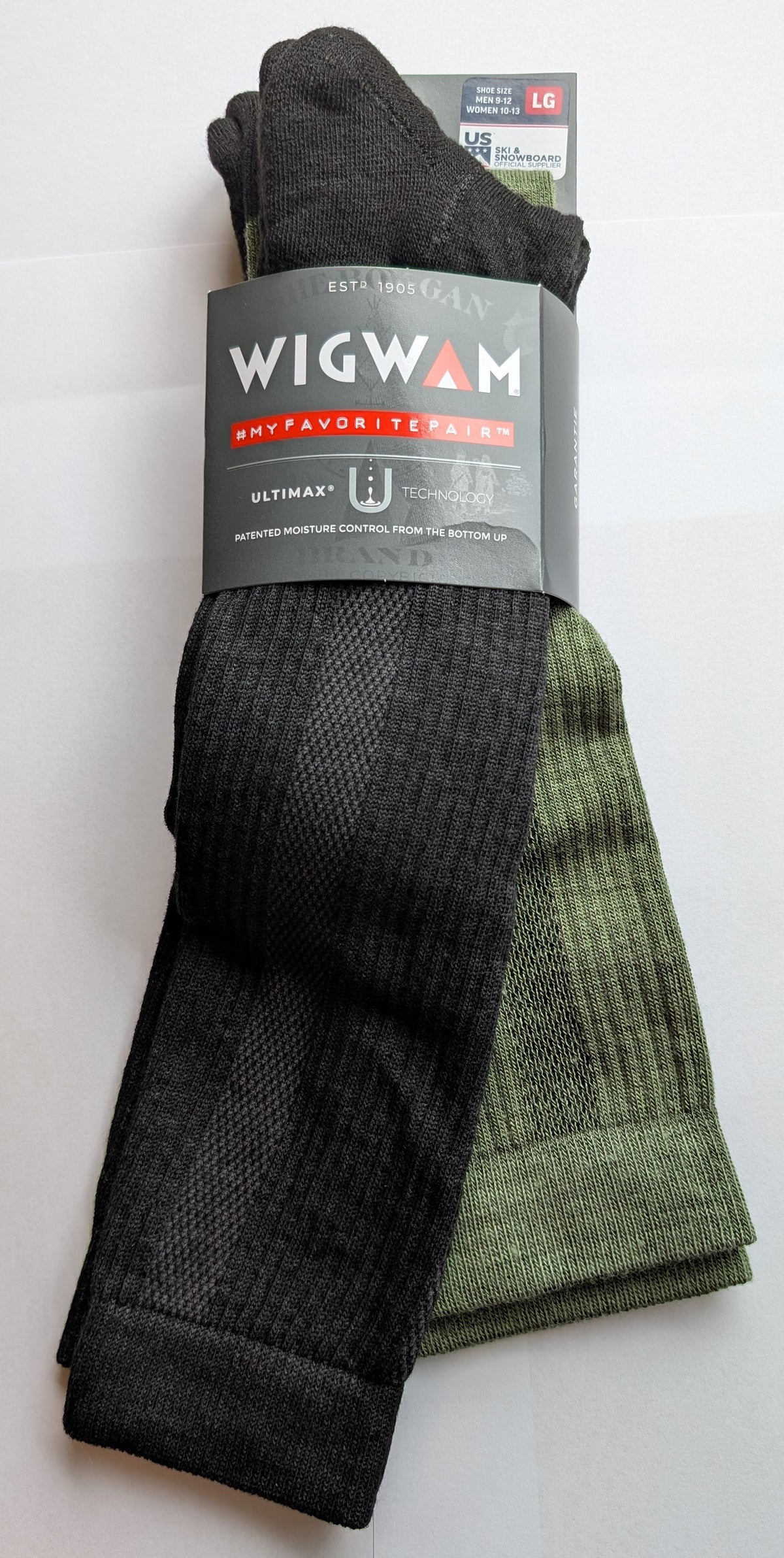 Tall Boot 2-Pack Midweight OTC Sock - Packaged image - made in The USA Wigwam Socks