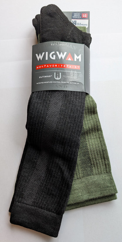 Tall Boot 2-Pack Midweight OTC Sock - Packaged image - made in The USA Wigwam Socks