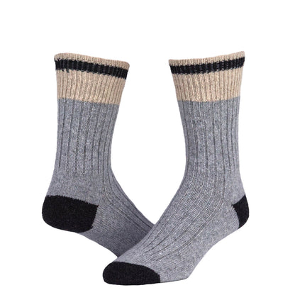 Throwback Stripe Crew Lightweight Everyday Sock - Black full product perspective - made in The USA Wigwam Socks