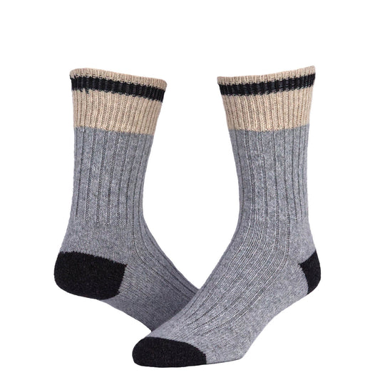 Throwback Stripe Crew Lightweight Everyday Sock - Black full product perspective