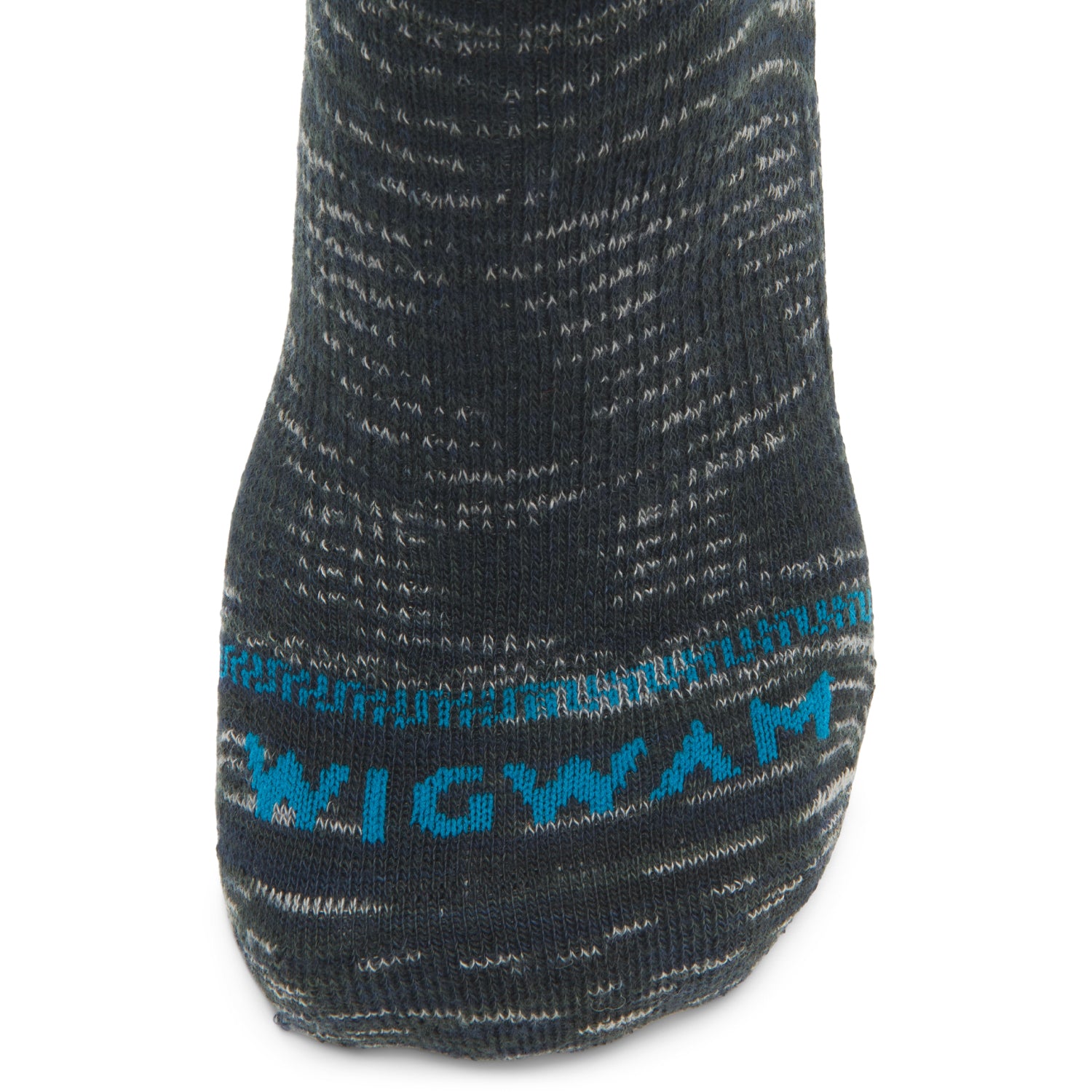 Bravura Mid-Crew Lightweight Sock - Onyx toe perspective - made in The USA Wigwam Socks