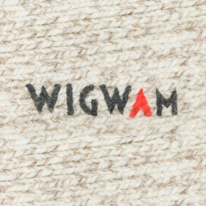 El-Pine Crew Heavyweight Wool Sock - Grey Twist knit-in logo - made in The USA Wigwam Socks