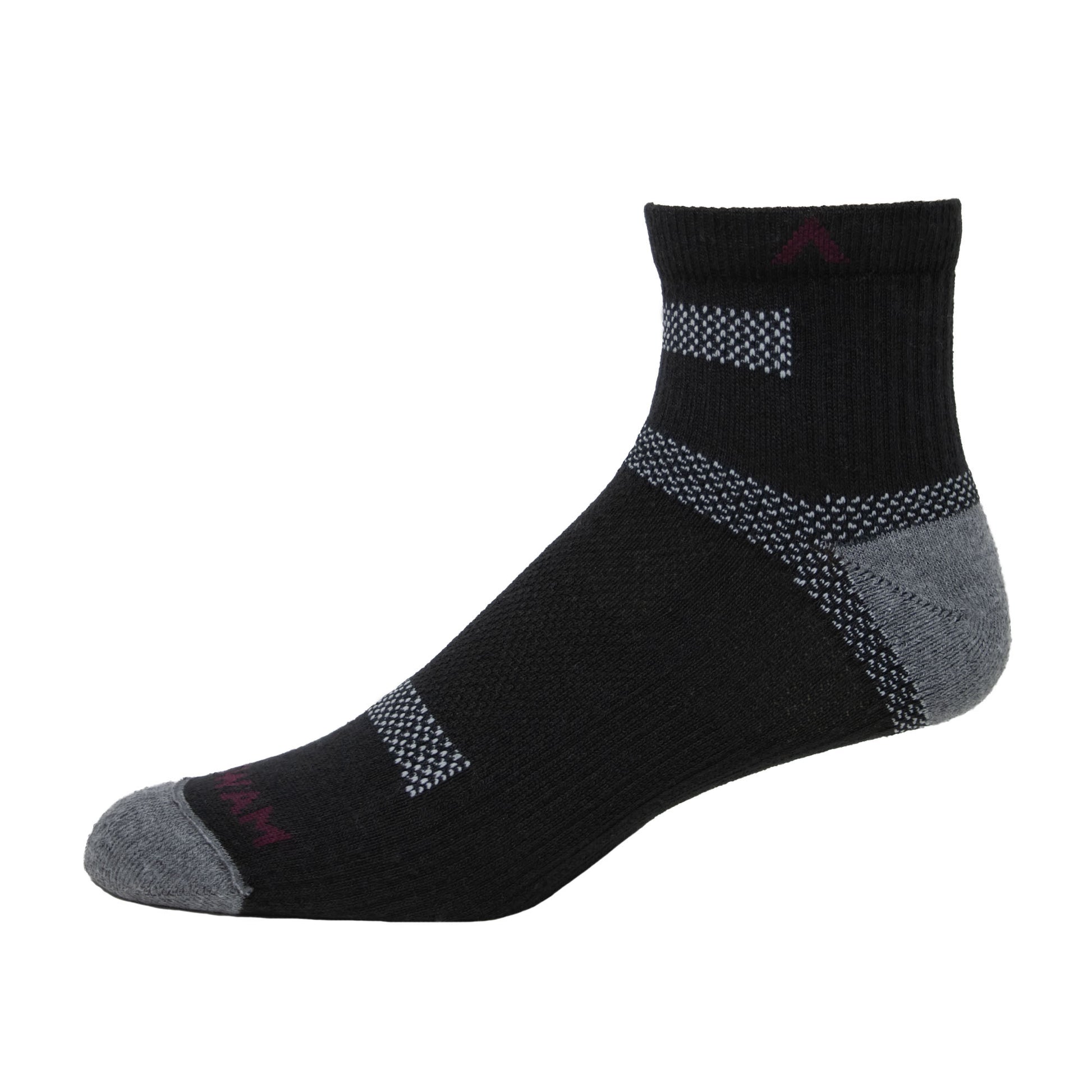 Ultra Cool-Lite Quarter Running Sock - Black side - made in The USA Wigwam Socks