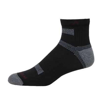 Ultra Cool-Lite Quarter Running Sock - Black side - made in The USA Wigwam Socks