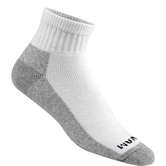 At Work Quarter 3-Pack Cotton Socks - White/Sweatshirt Grey full product perspective