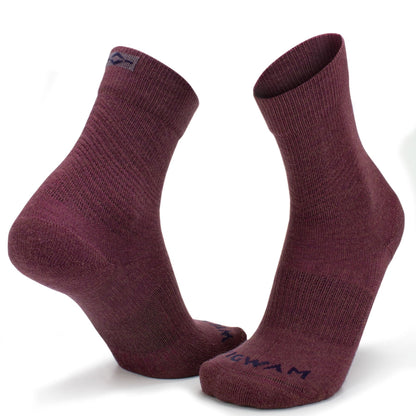 Axiom Mid Crew Sock With Merino Wool - Catawba Grape full product perspective - made in The USA Wigwam Socks