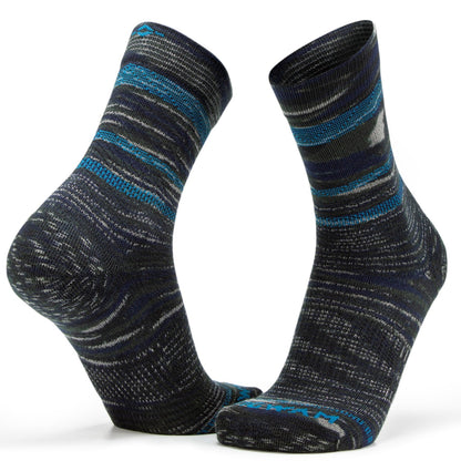 Bravura Mid-Crew Lightweight Sock - Onyx full product perspective - made in The USA Wigwam Socks