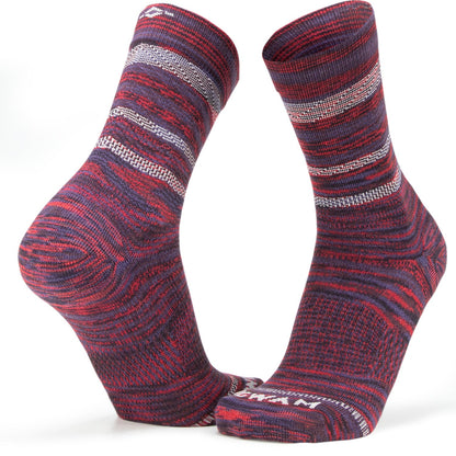 Bravura Mid-Crew Lightweight Sock - Vino full product perspective - made in The USA Wigwam Socks