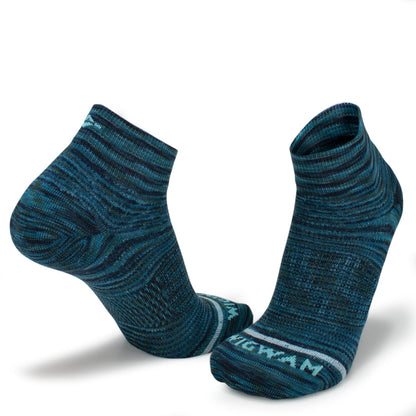 Bravura Quarter Lightweight Sock - Caribbean full product perspective - made in The USA Wigwam Socks