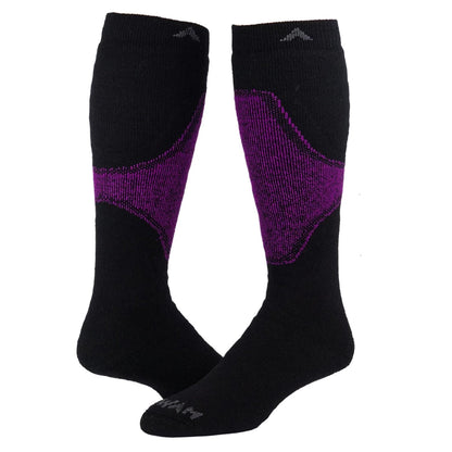 Sirocco Midweight OTC Sock With Wool - Hot Magenta full product perspective - made in The USA Wigwam Socks
