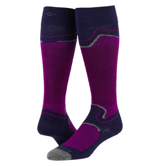Snow Junkie Lightweight Compression Over-The-Calf Sock - Hot Magenta full product perspective