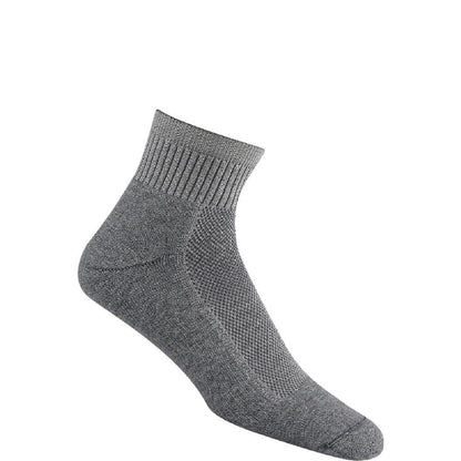 Cool-Lite Quarter - Grey full product perspective - made in The USA Wigwam Socks