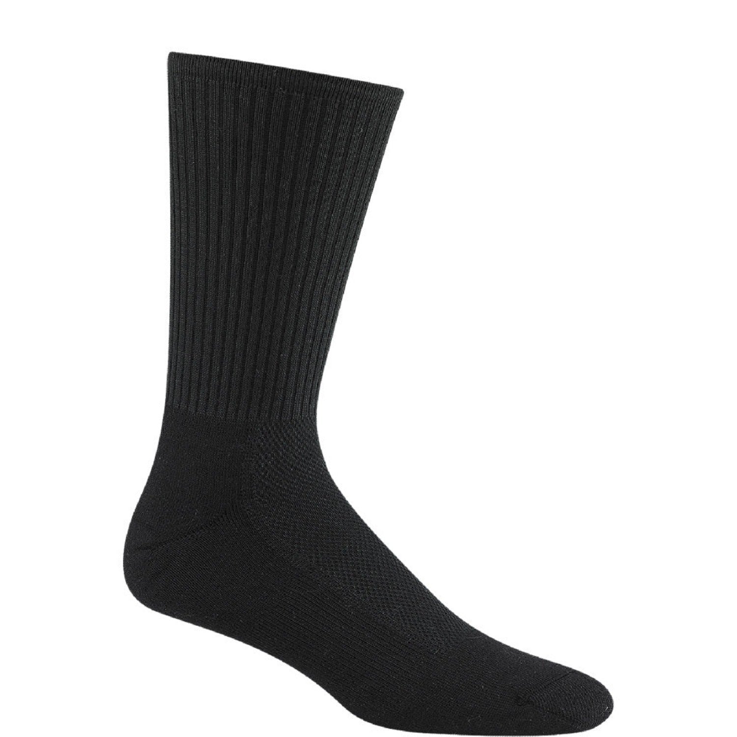 Cool-Lite Crew - Black full product perspective - made in The USA Wigwam Socks