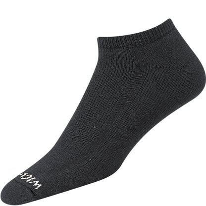 Super 60® Low-Cut 3-Pack Midweight Cotton Athletic Socks - Black full product perspective - made in The USA Wigwam Socks