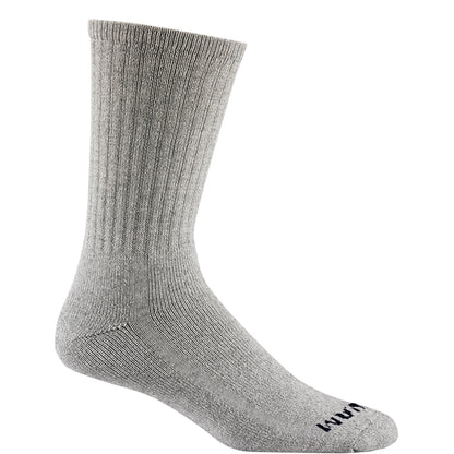 Super 60® Crew 3-Pack Midweight Cotton Athletic Socks - Grey full product perspective - made in The USA Wigwam Socks