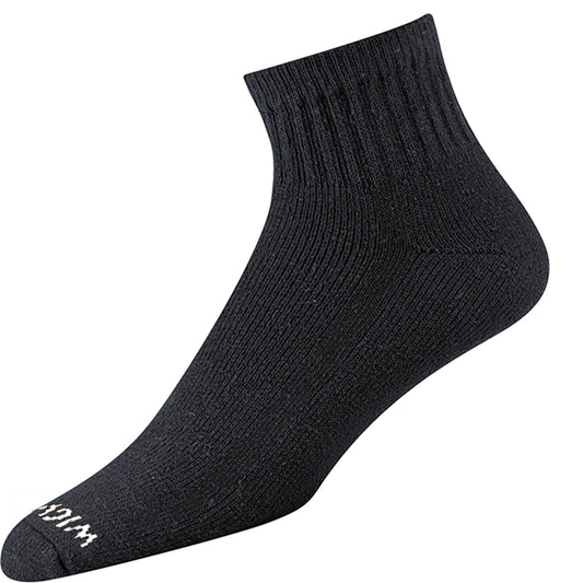 Super 60® Quarter 3-Pack Midweight Cotton Socks - Black full product perspective